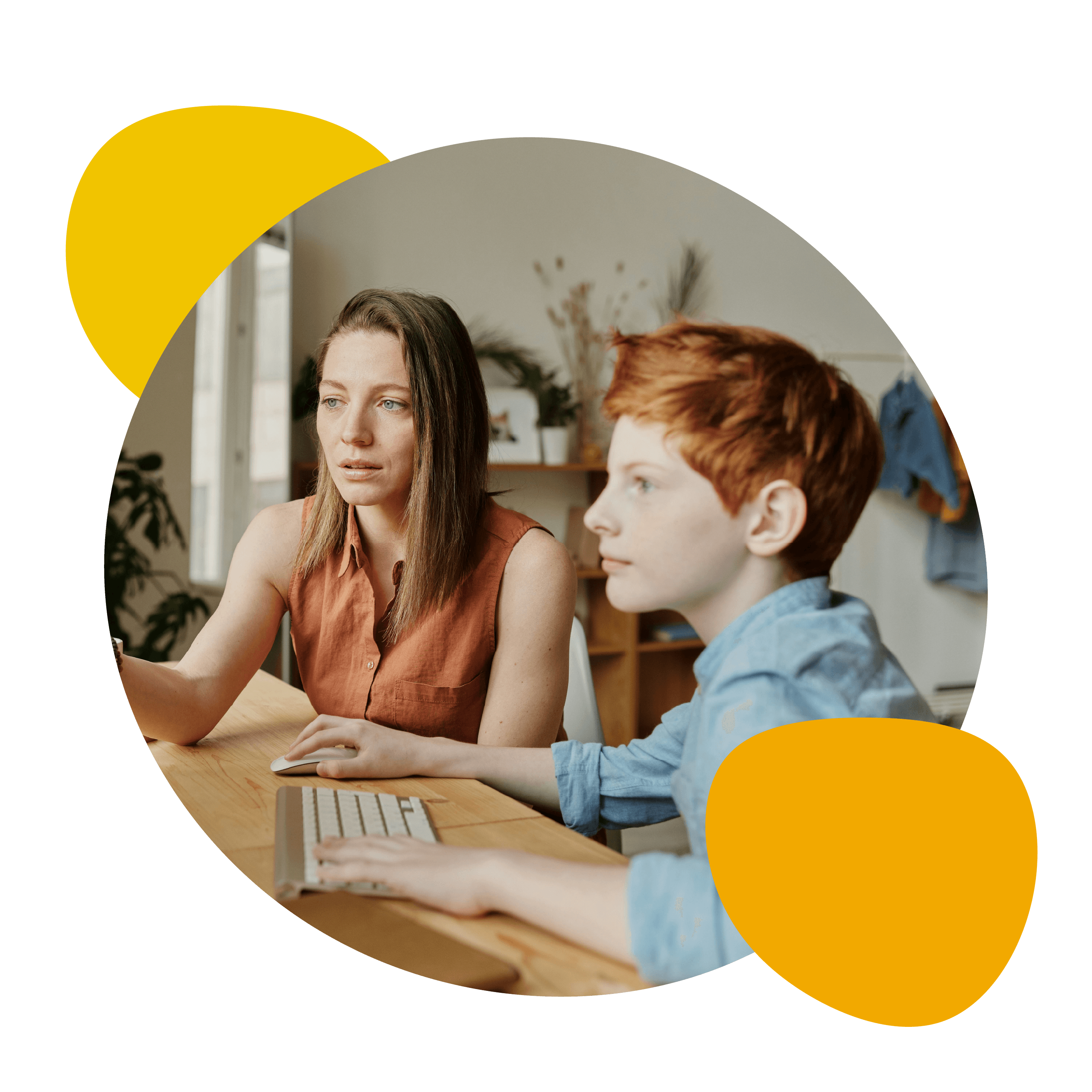 Young girl studying at desk